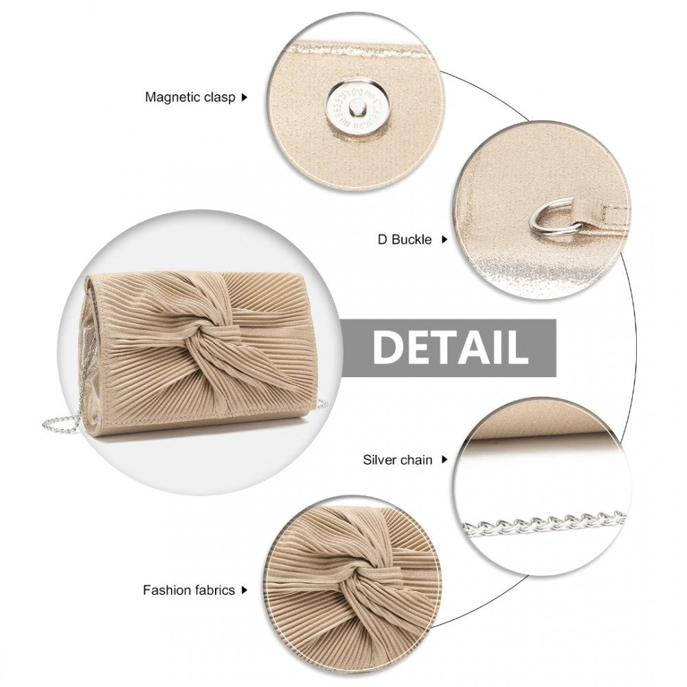 PLEATED BOW EVENING CLUTCH